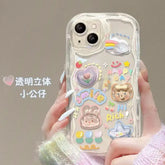 Clear Cute Bear & Rabbit Case for iPhone